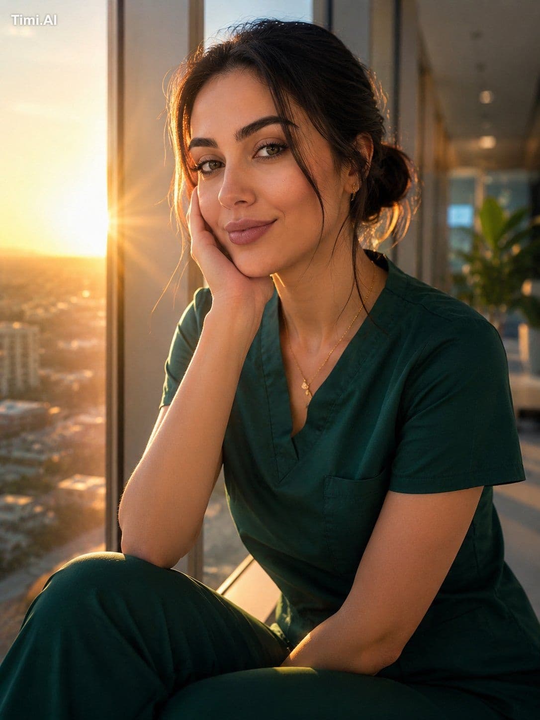 A high-quality, cinematic lifestyle portrait of a beautiful 