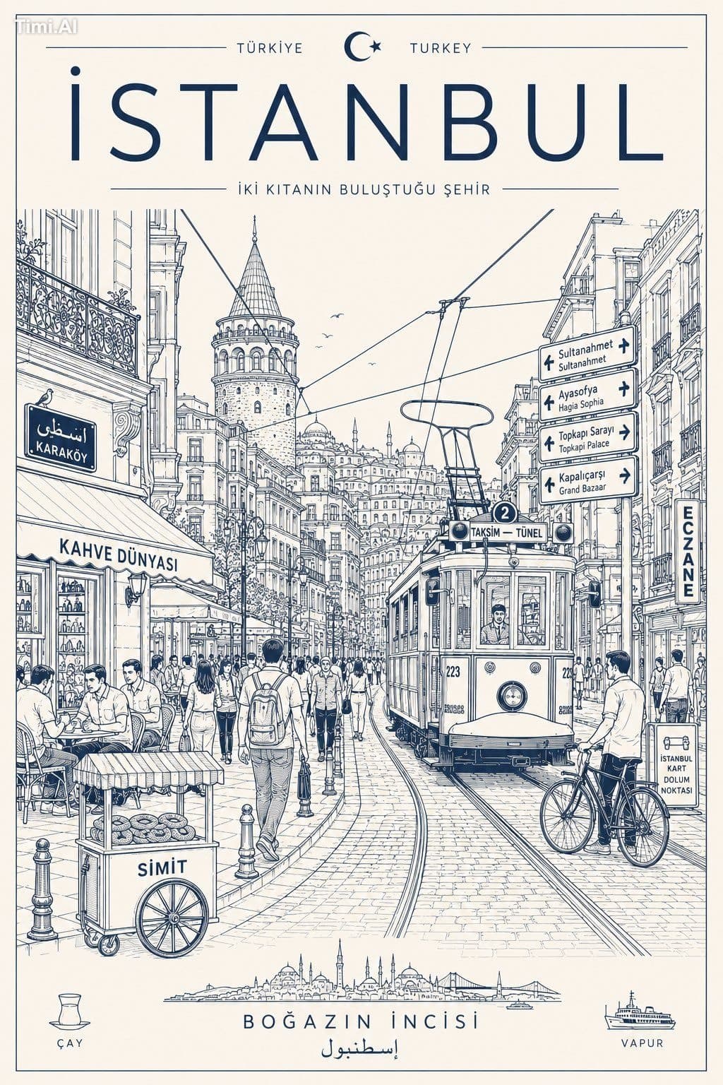 Create a minimalist ultra-detailed travel poster of [CITY / 