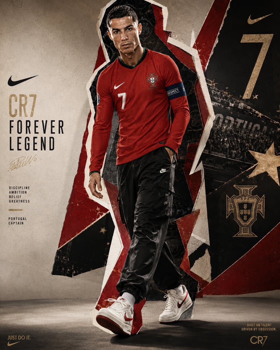 Create an ultra realistic luxury football streetwear fashion