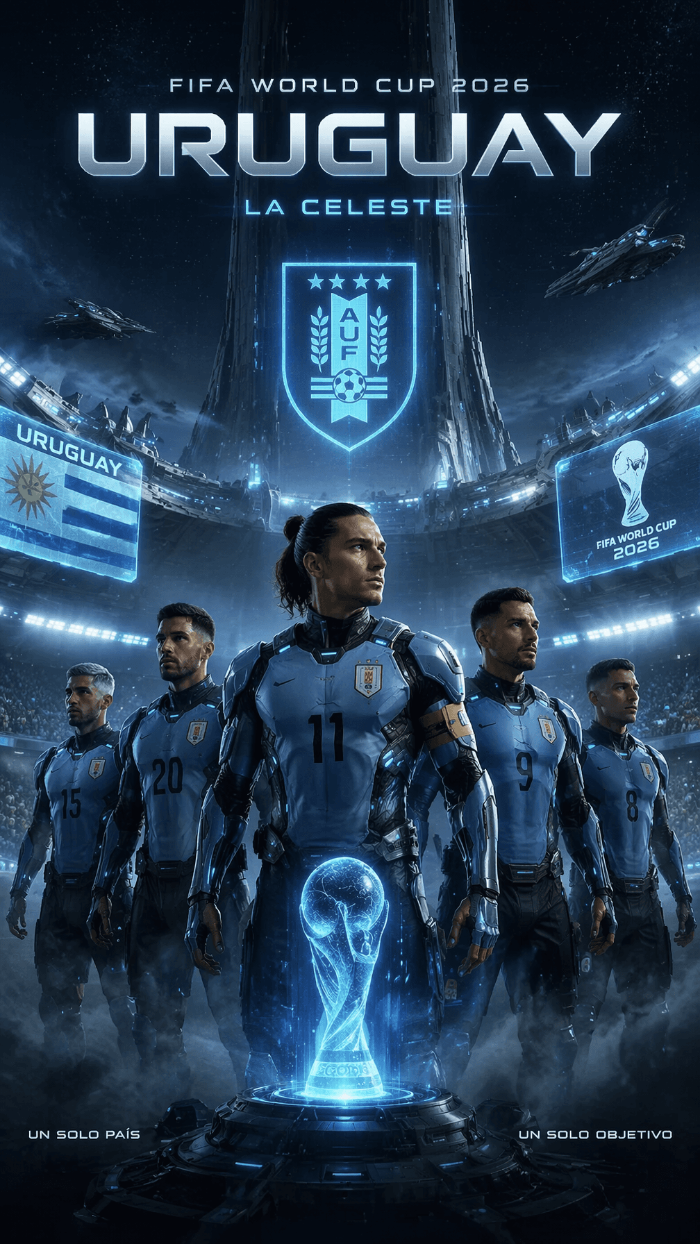 Halo StyleVertical 9:16 poster of World Cup 2026, Uruguay na