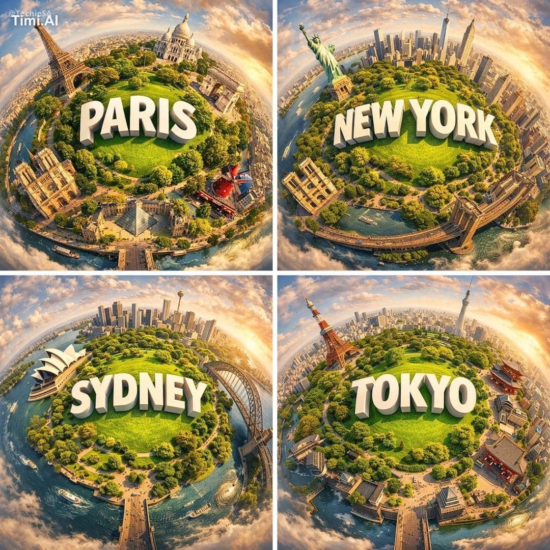 Create a hyperrealistic miniature planet showcasing [CITY] w