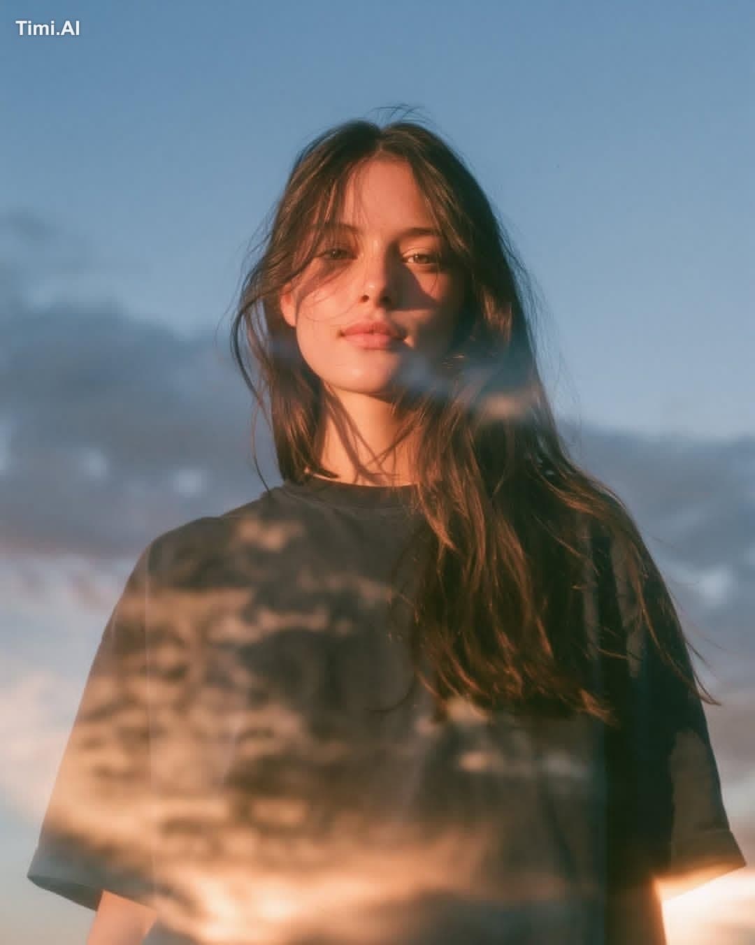 Ultra-cinematic dreamy analog portrait photography of a youn