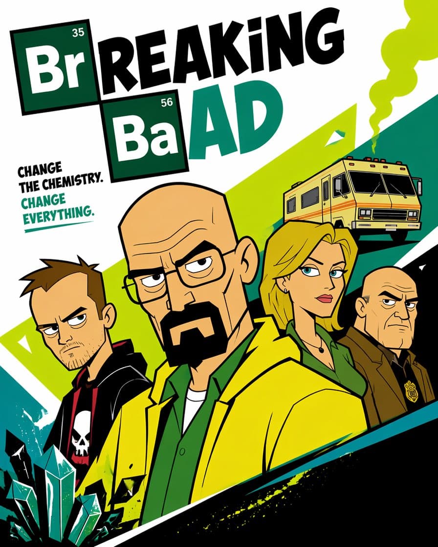 “A bold Cartoon Network-style promotional poster for [SHOW],
