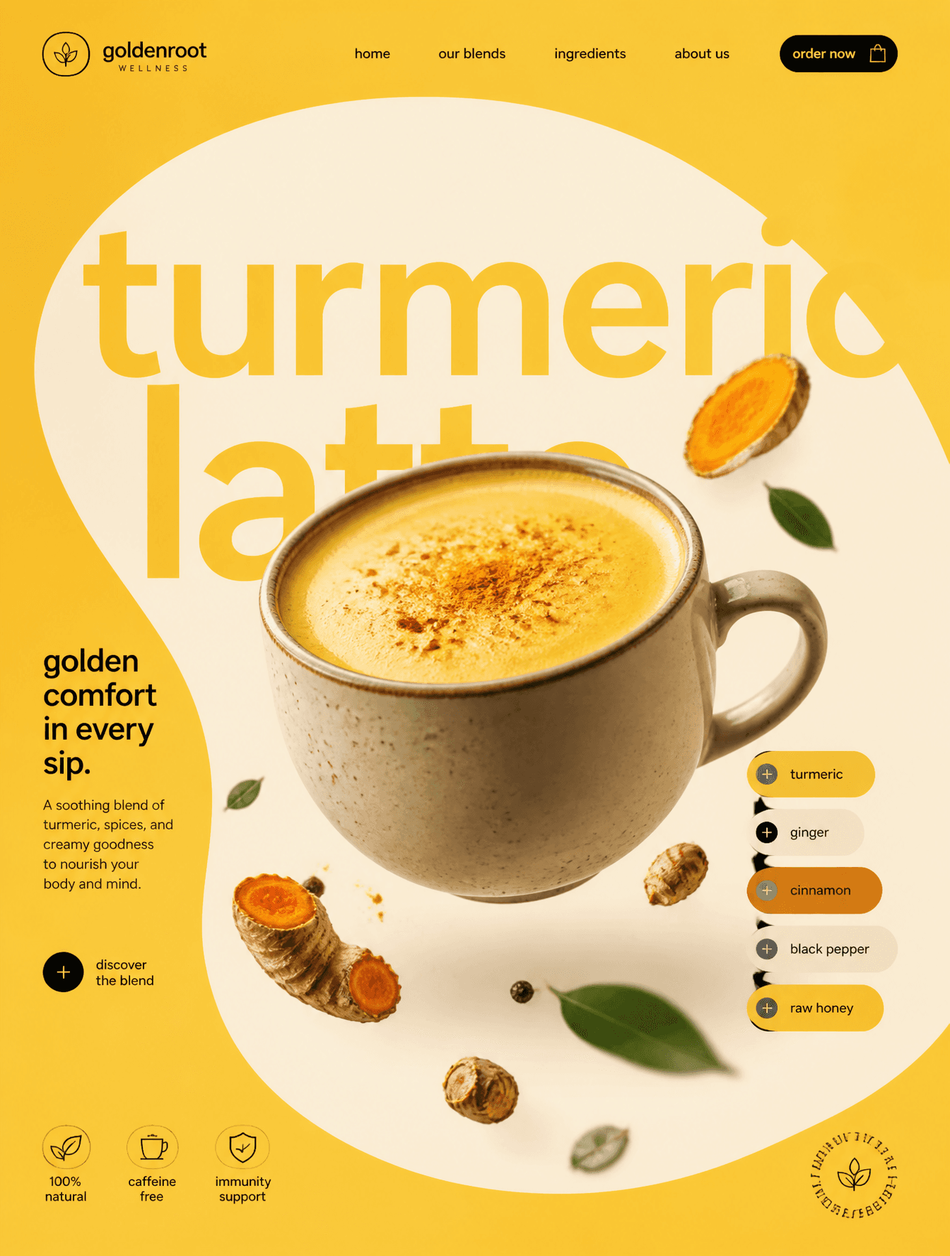Turmeric Latte STYLE & ART DIRECTION: Modern minimalist food