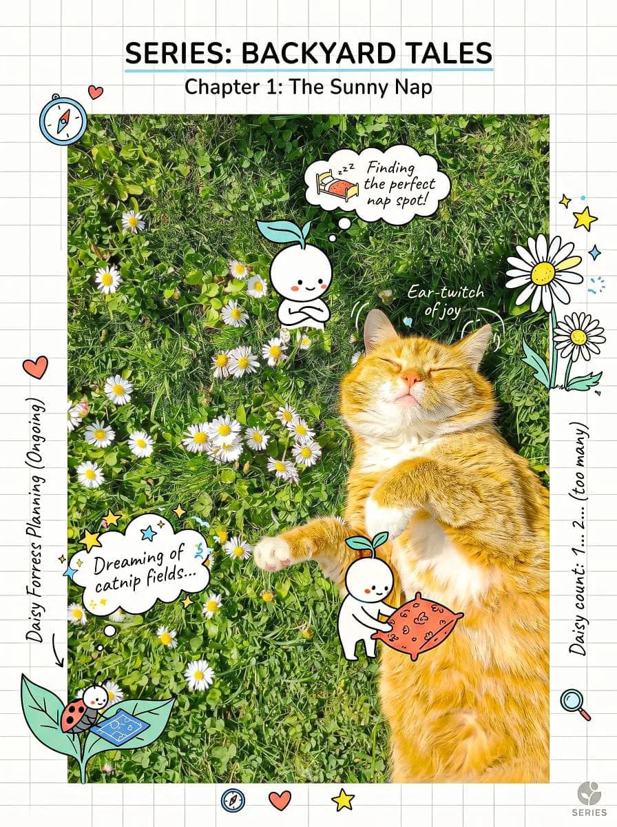 Create a cheerful, creative composition that blends a realis