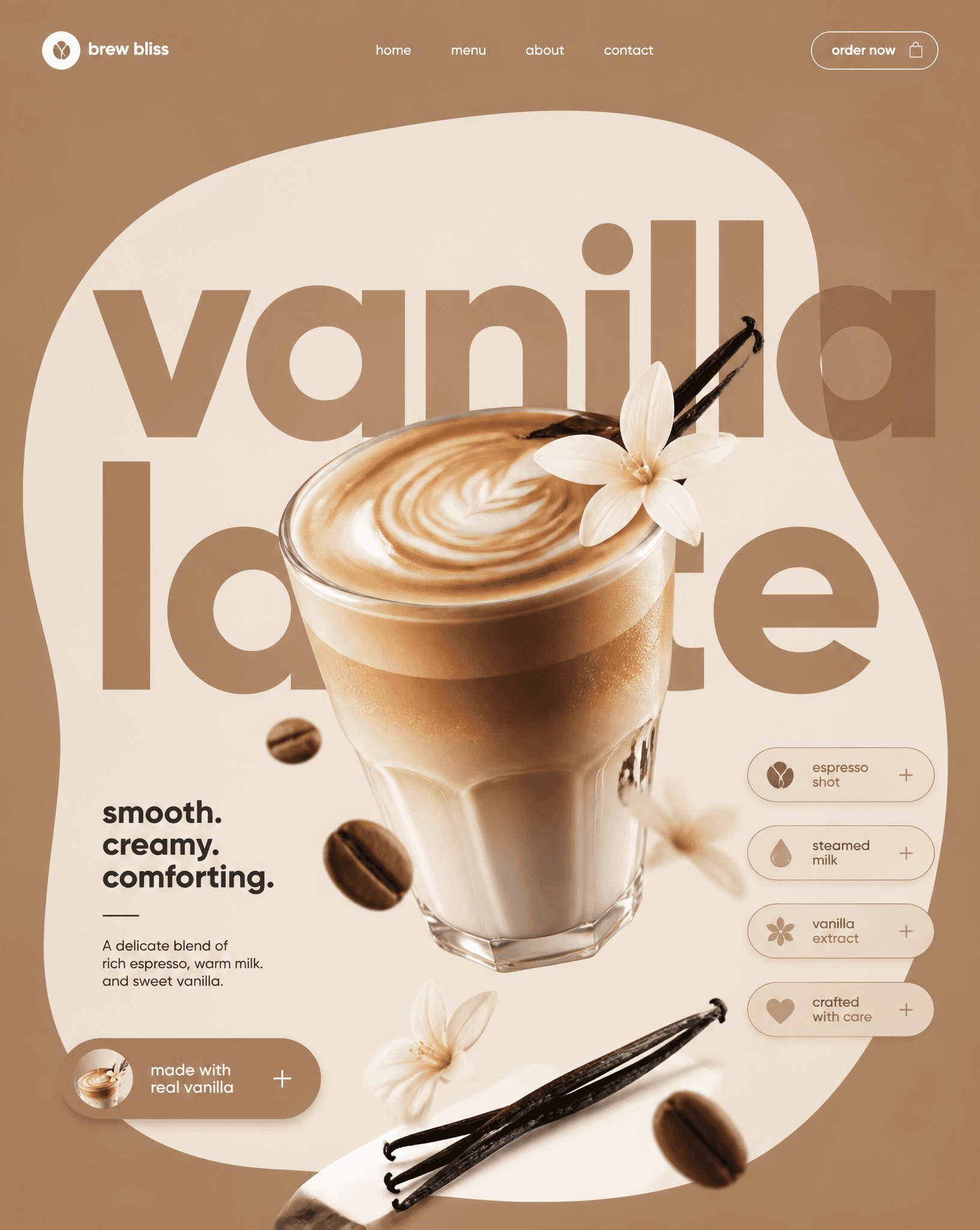 Vanilla Latte STYLE & ART DIRECTION: Modern minimalist food 