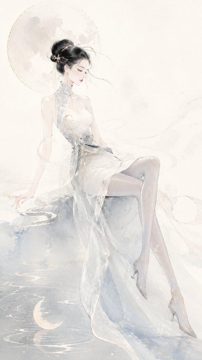 请生成一张 9:16 竖版的原创东方时装插画，主题为[主题名称]。  
整体风格融合：现代东方高定、中国水墨、淡彩水彩、