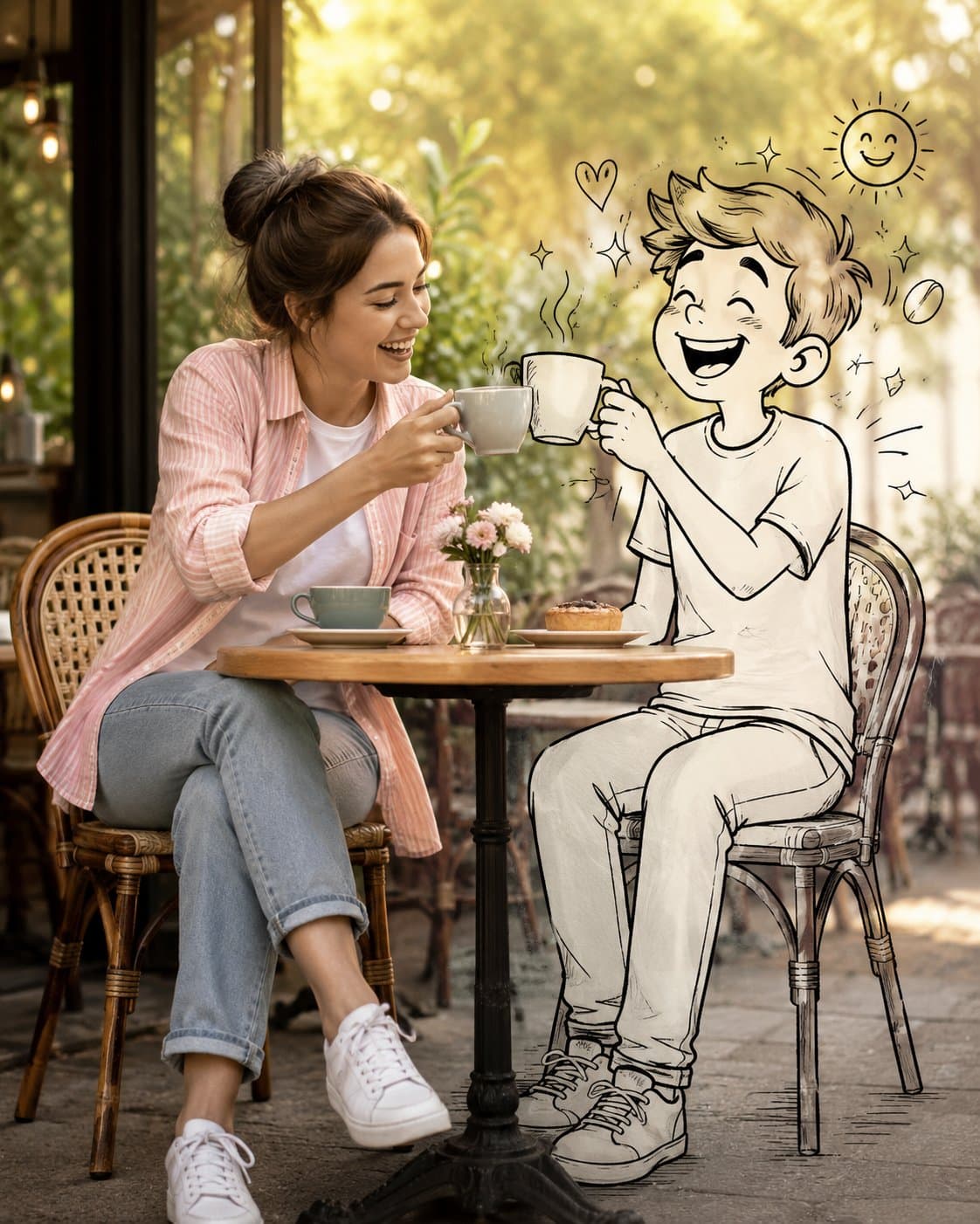 Ultra-realistic lifestyle photography, vertical 4:5 composit