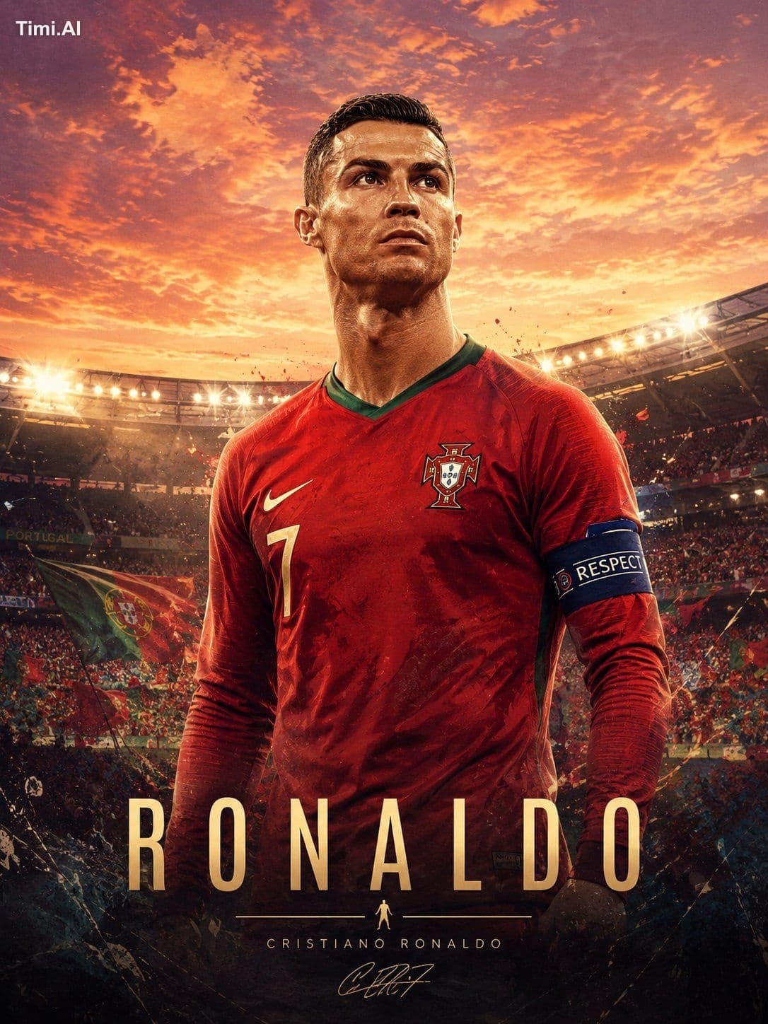 Luxury hybrid watercolor-collage sports poster illustration 
