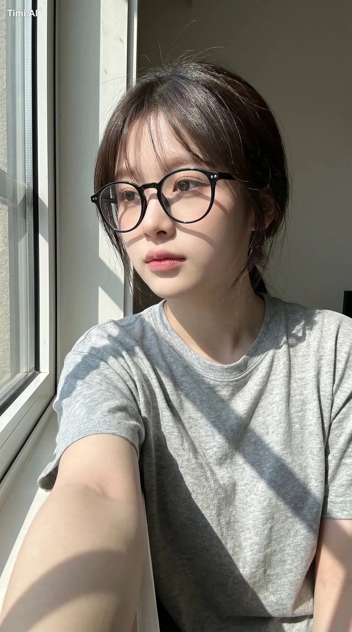 Ultra-realistic candid smartphone selfie portrait of a young