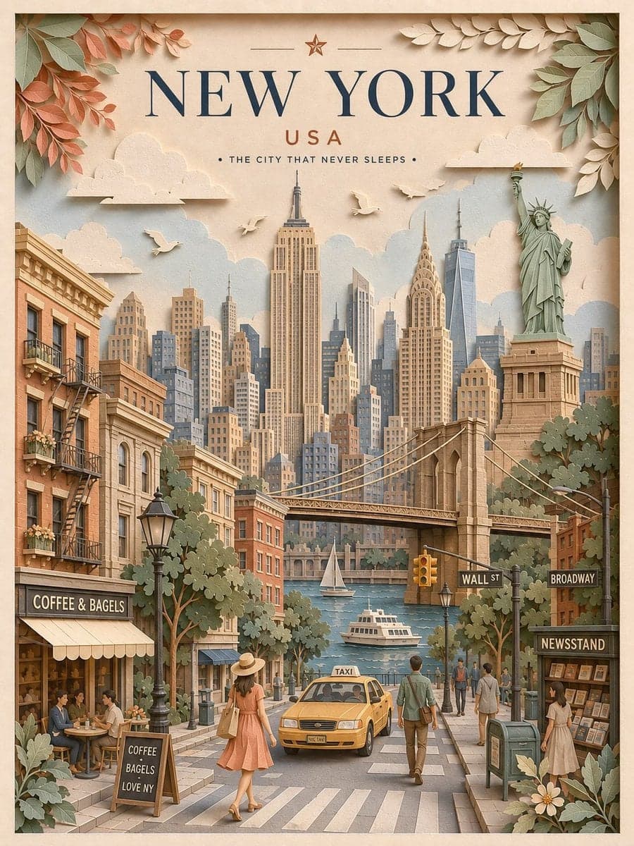 Create a highly detailed vertical travel poster in an elegan