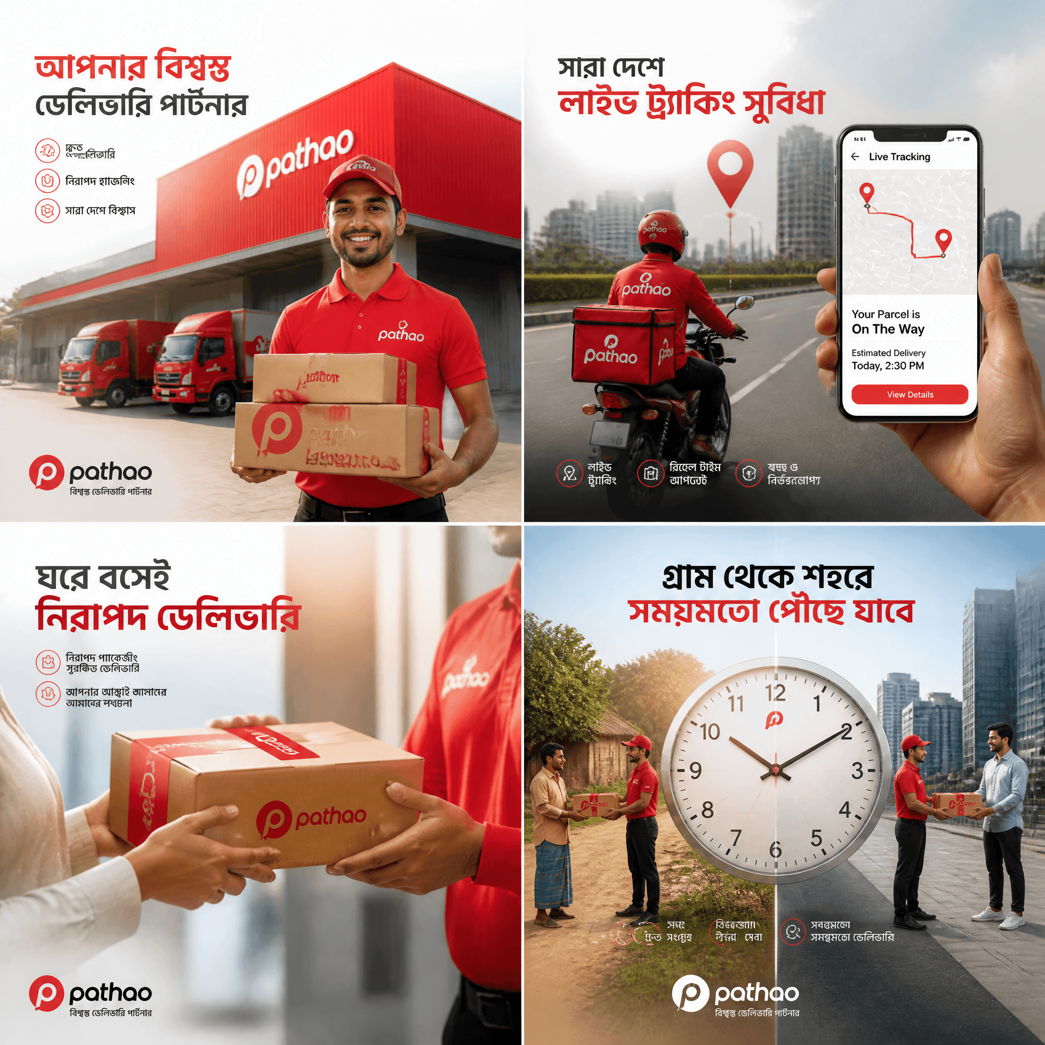 Create a complete premium courier service advertising campai