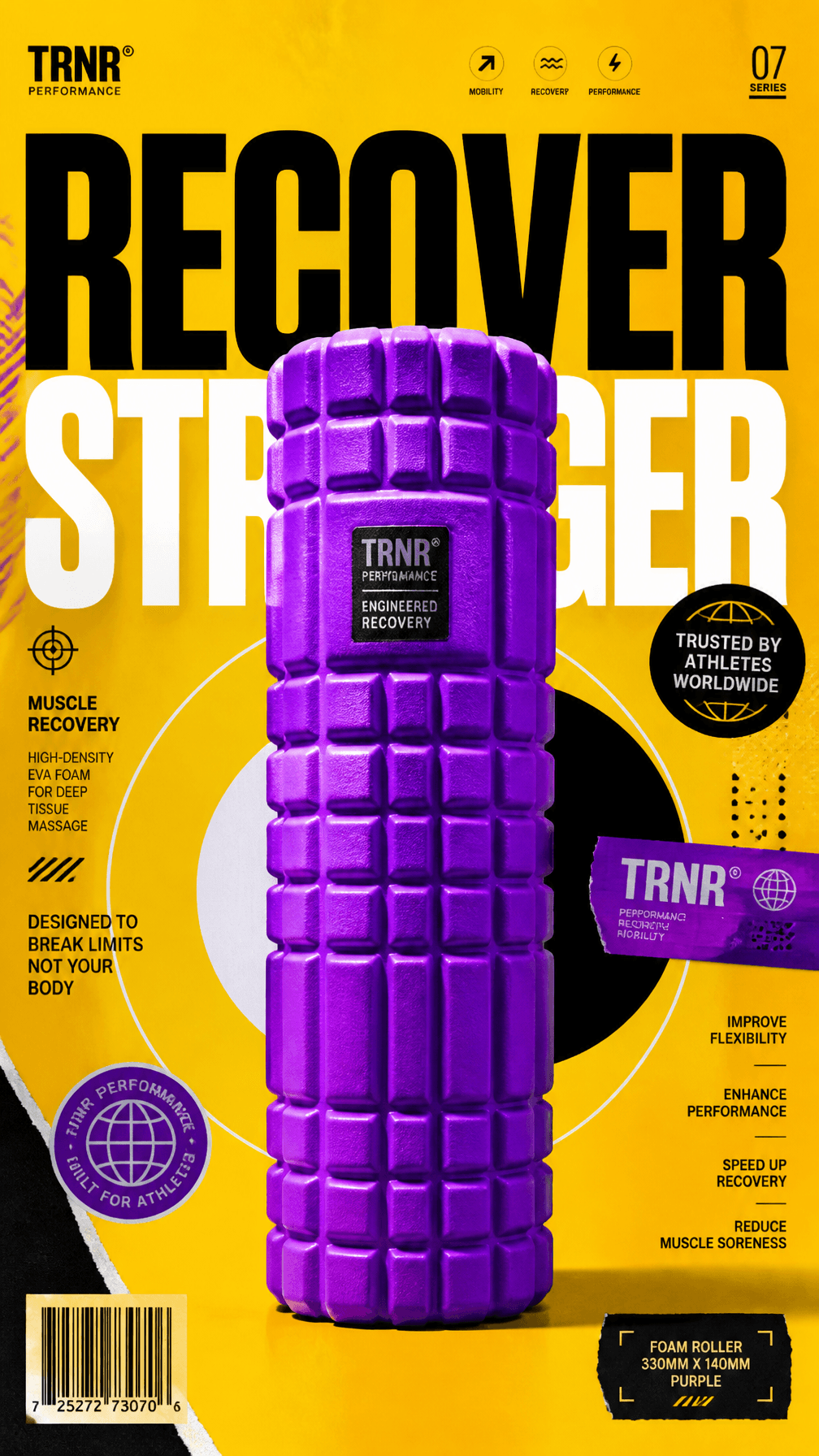 A premium 9:16 athletic accessories advertising poster.Centr