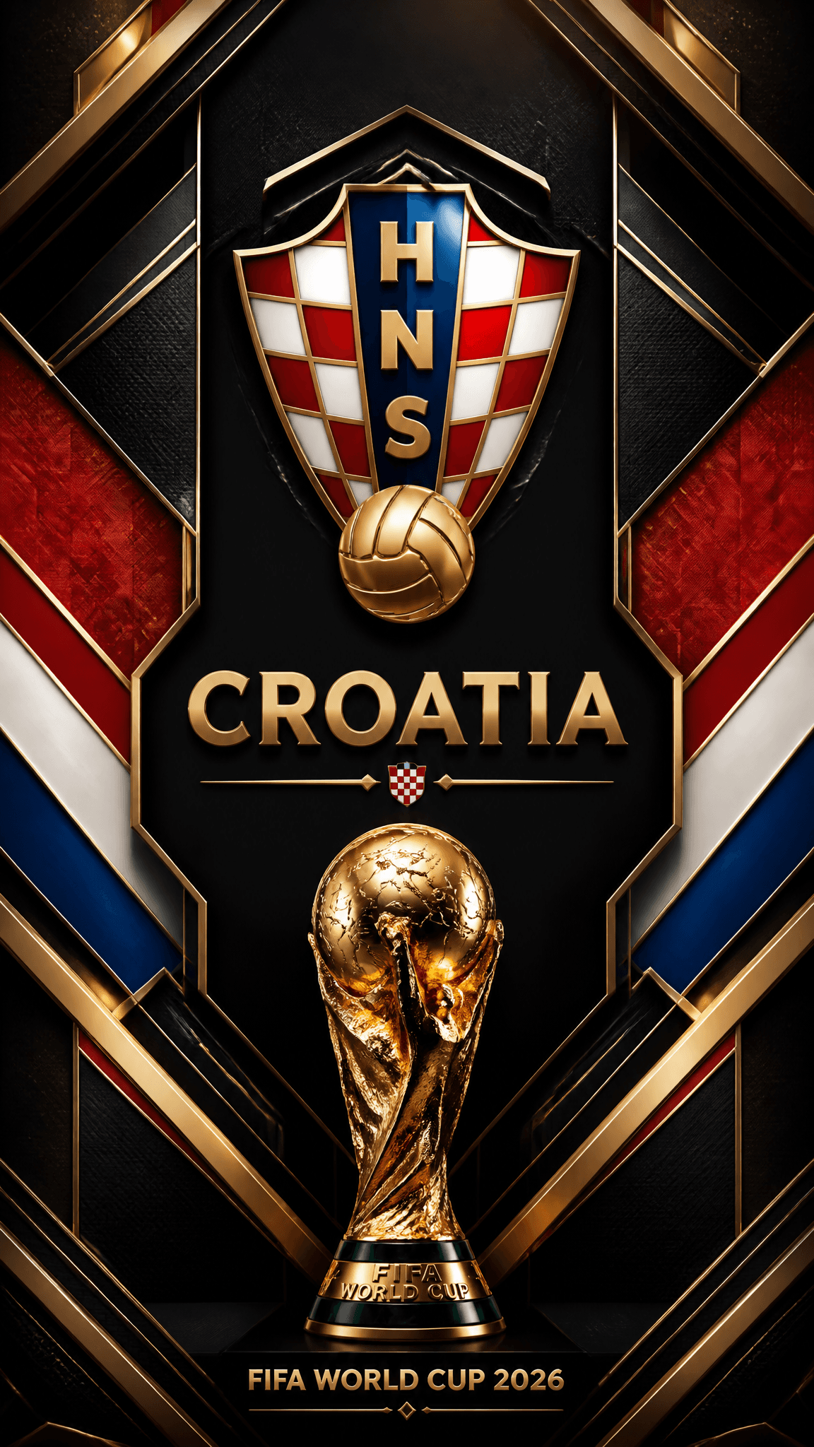 Ultra-premium FIFA World Cup 2026 poster in a luxury 3D laye