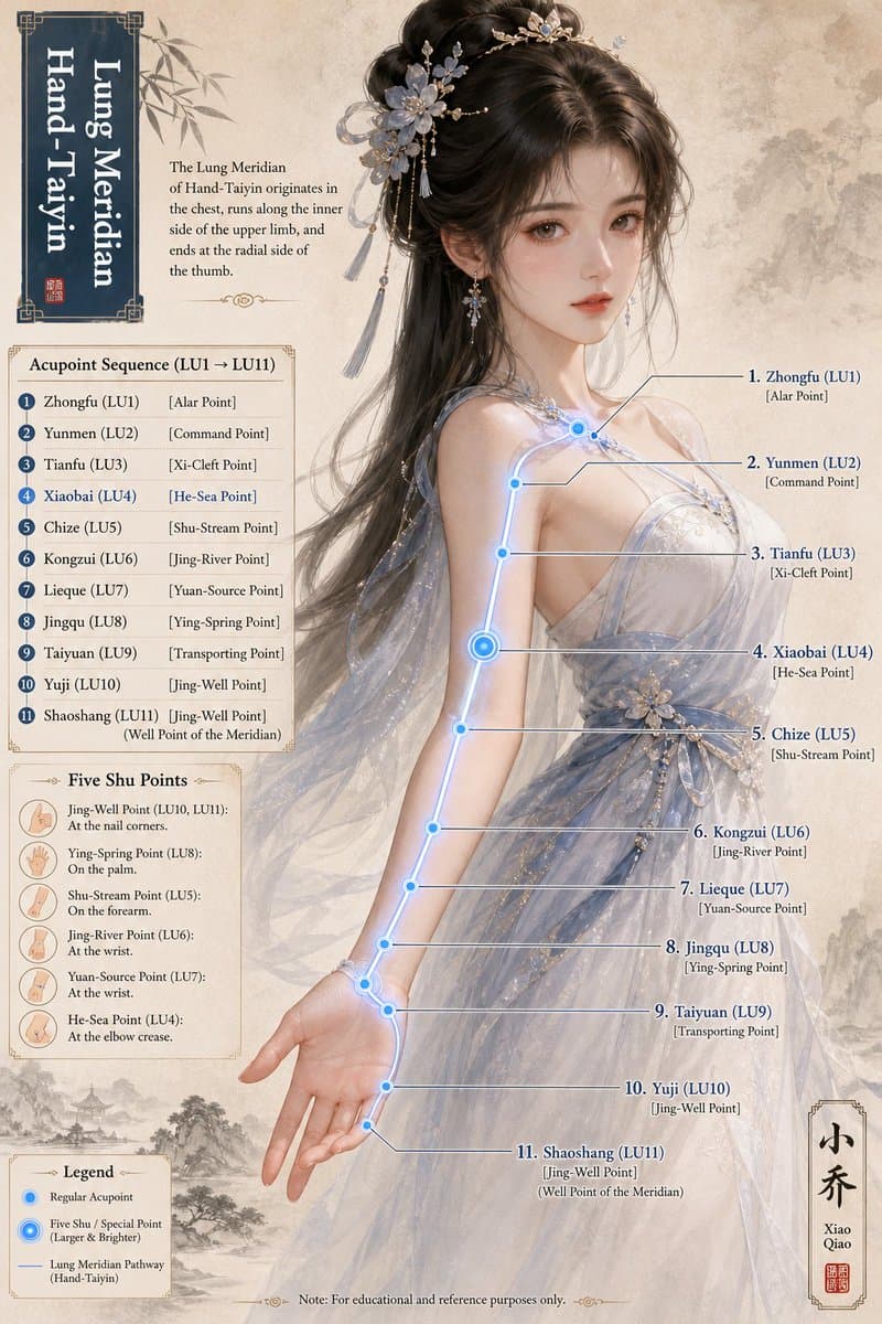 [Meridian Name] Meridian & Acupoint Educational Infographic,