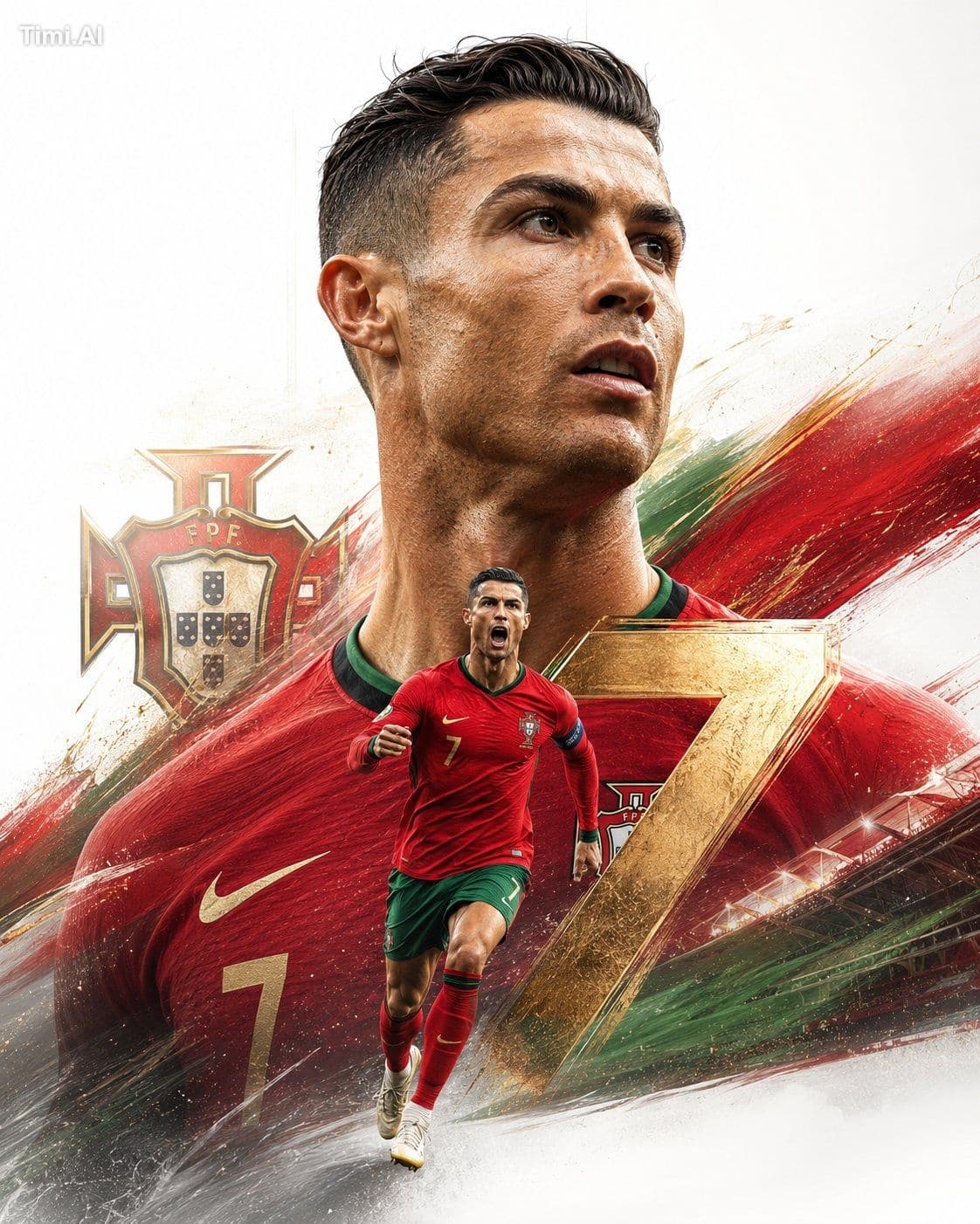 Ultra premium Cristiano Ronaldo sports poster clean white ed