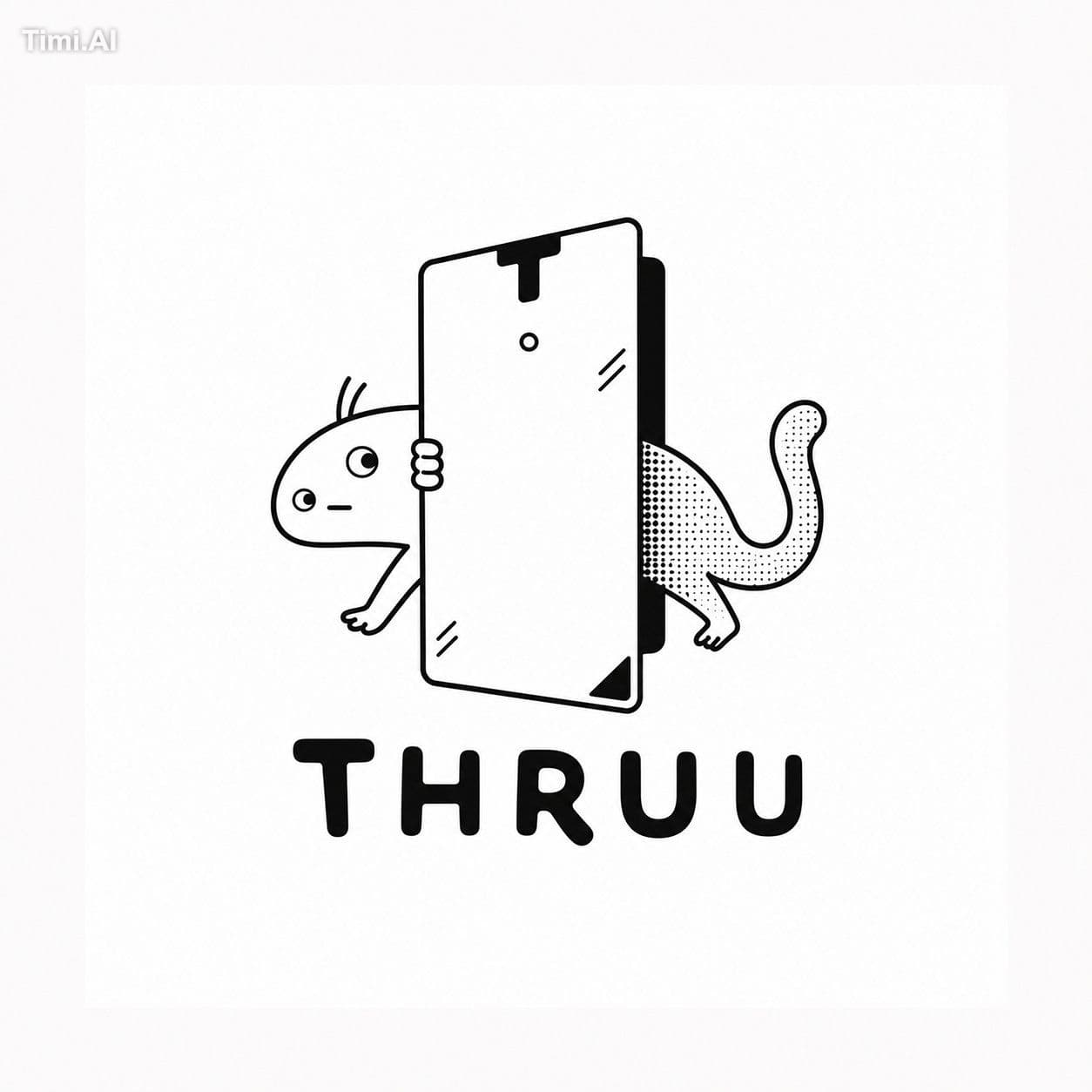 Create a playful and unexpected black-and-white logo for an 