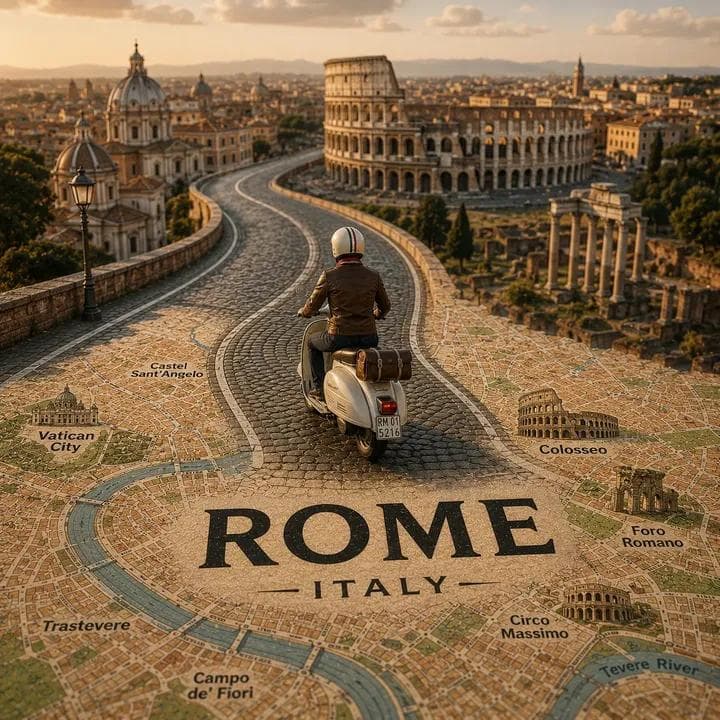 Create a highly detailed cinematic miniature tilt-shift trav