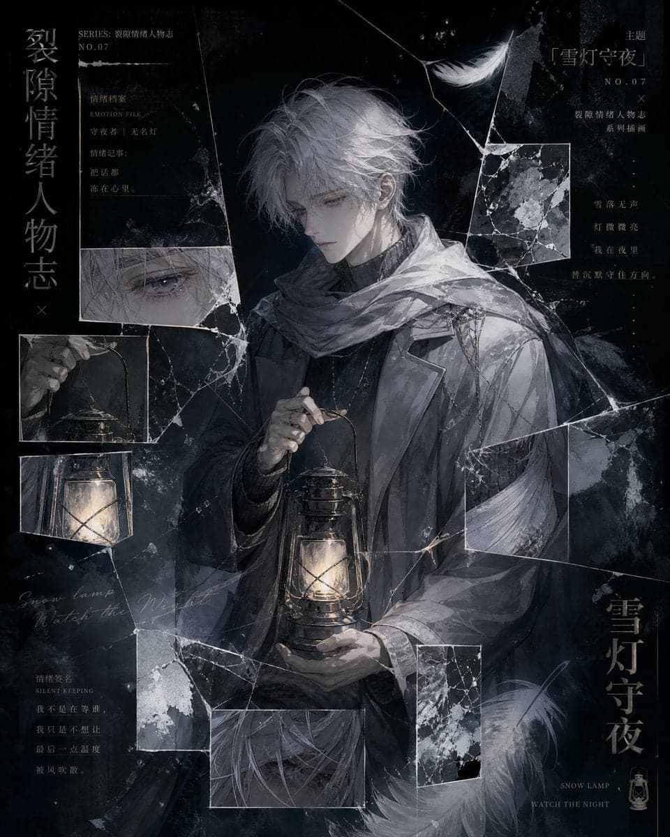 Create a vertical [Aspect Ratio] original anime-style emotio