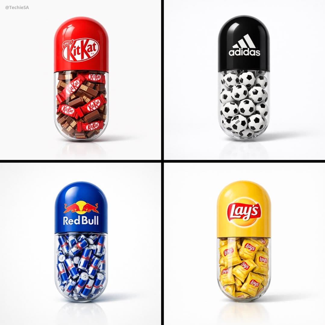 Create a minimal poster. A large capsule pill centered in th
