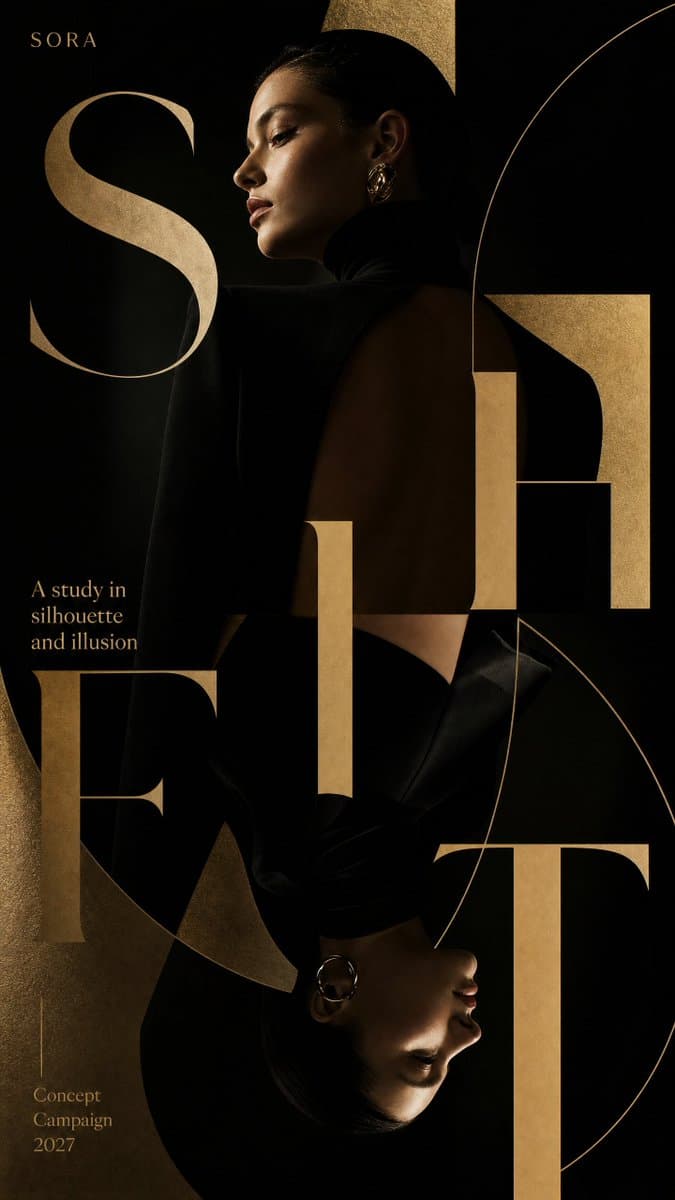 Create a high-end fashion campaign typography poster.

Theme