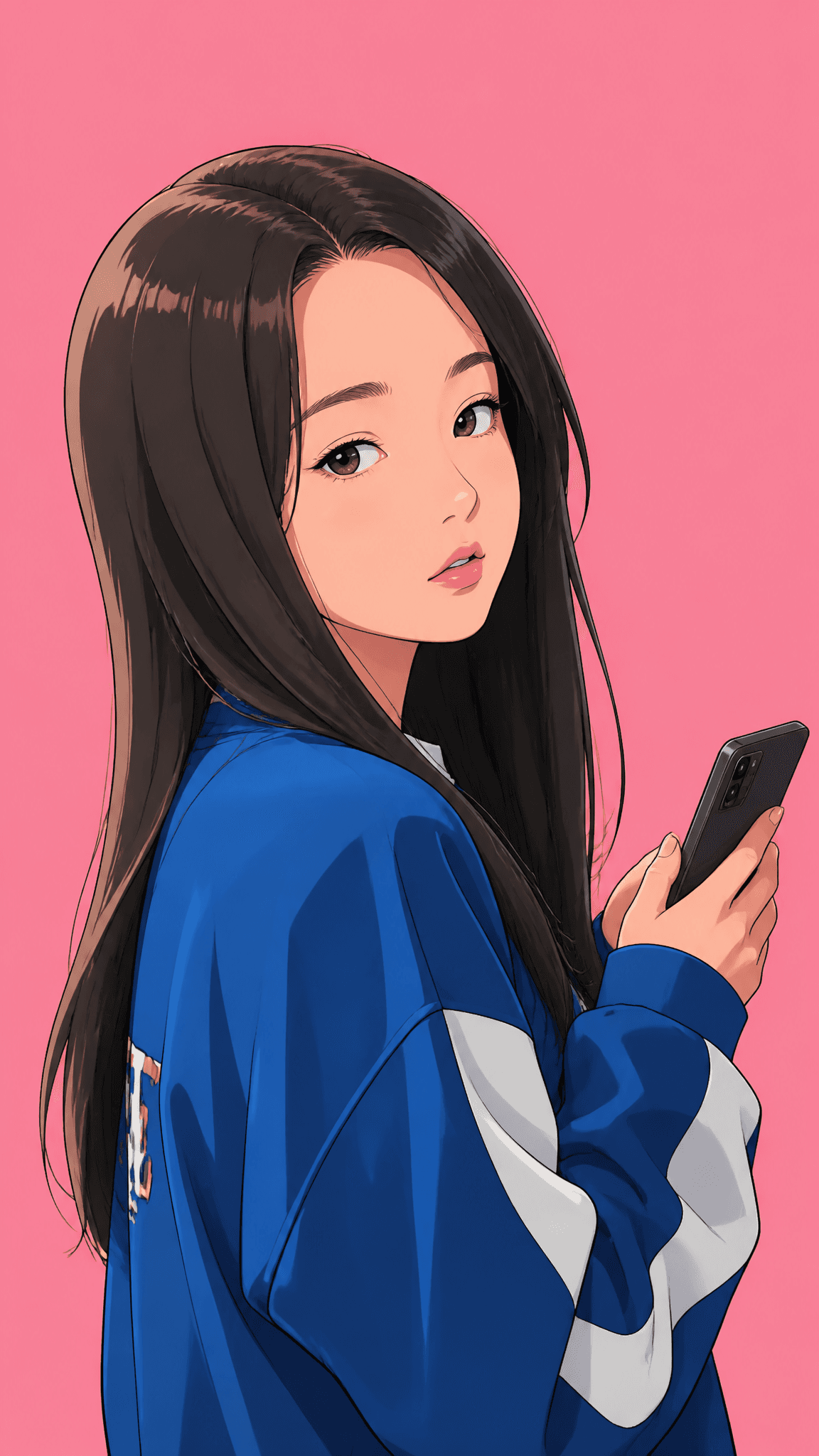A stylized anime-inspired portrait features [image1], flat p