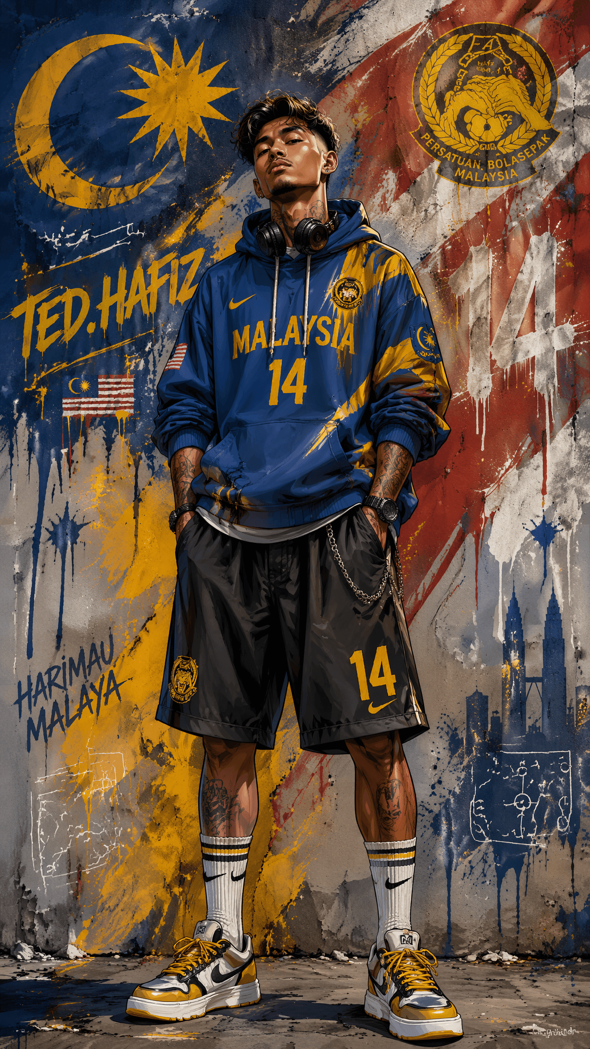 ted.hafiz, a Malaysian national team-themed trend football p
