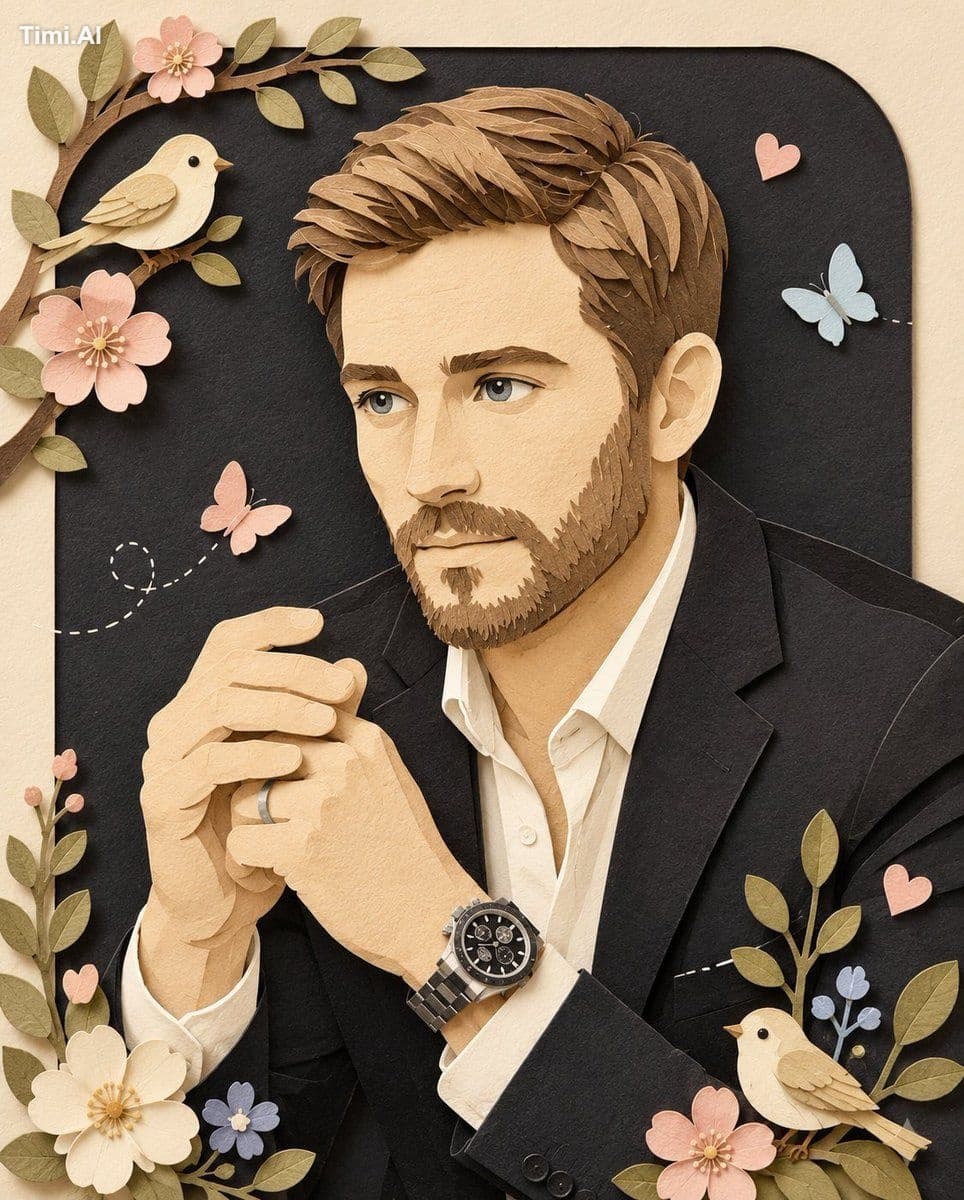 Transform the uploaded portrait into a whimsical handcrafted