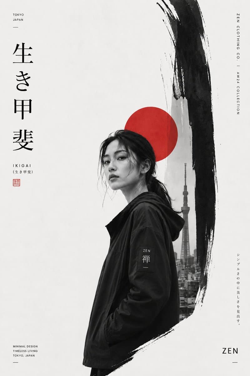 Create a premium Japanese-inspired minimalist fashion editor