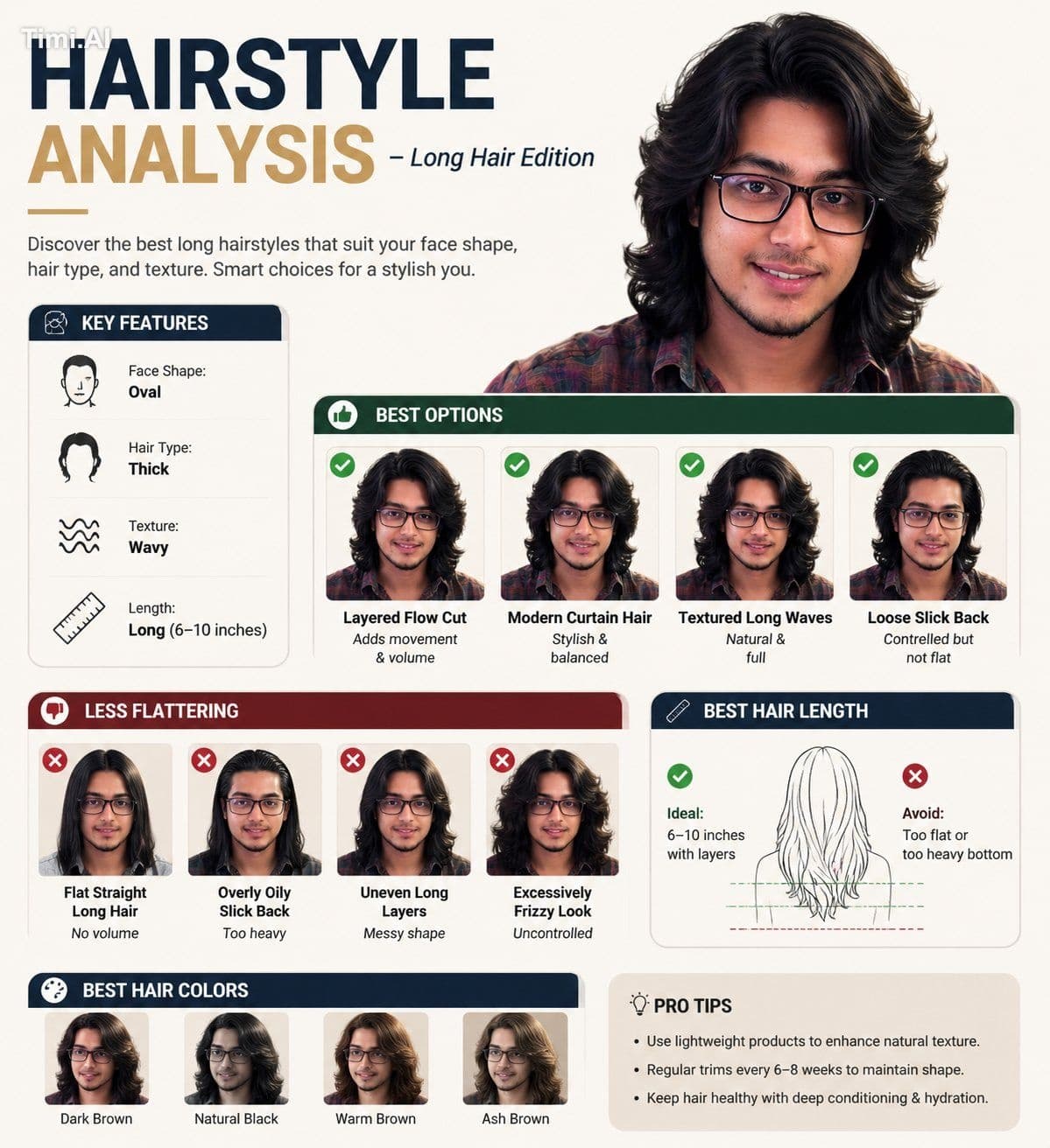 : Create a professional “HAIRSTYLE ANALYSIS” infographic wit