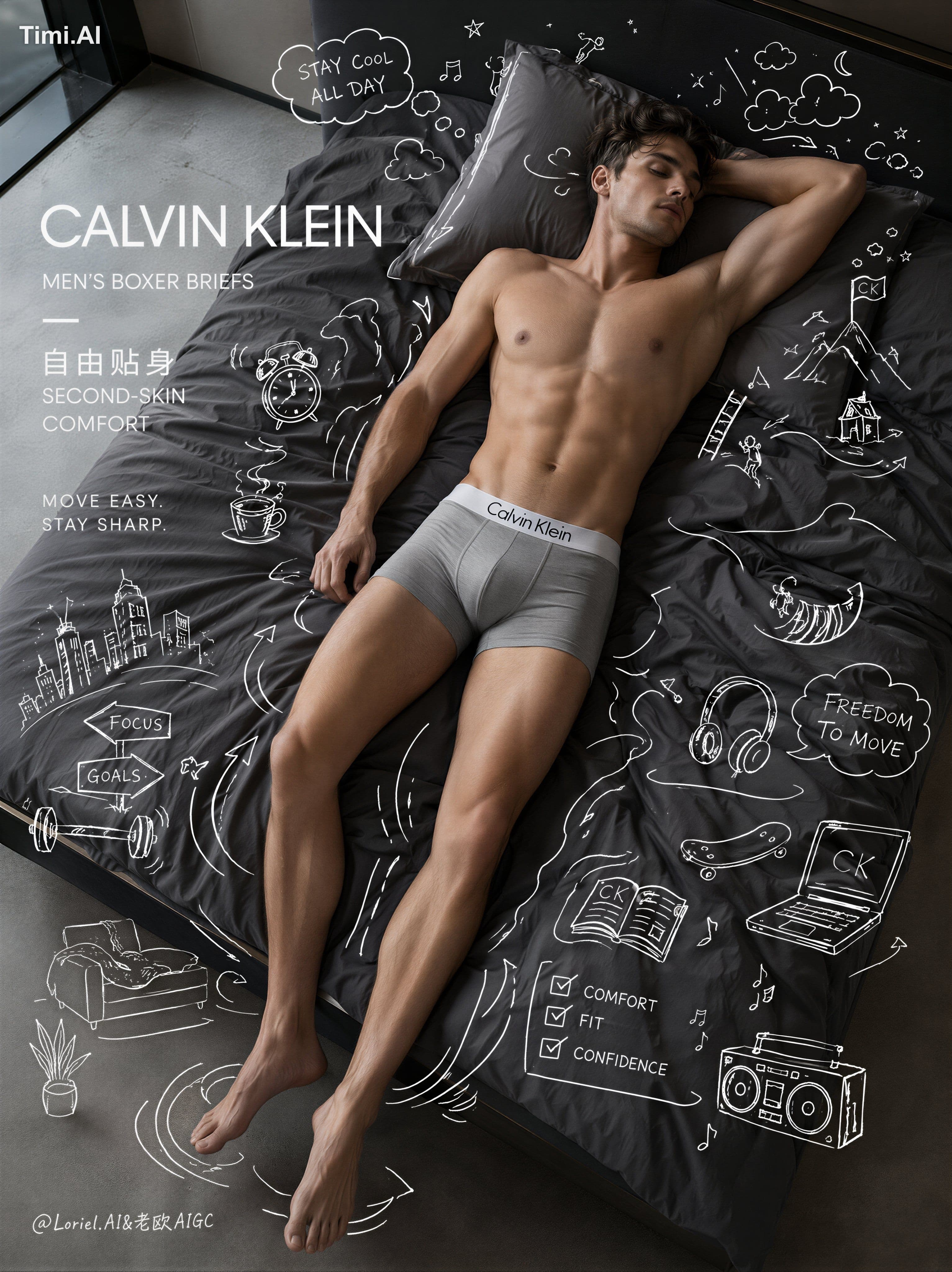 doodles covering waistband, doodles covering underwear, dood
