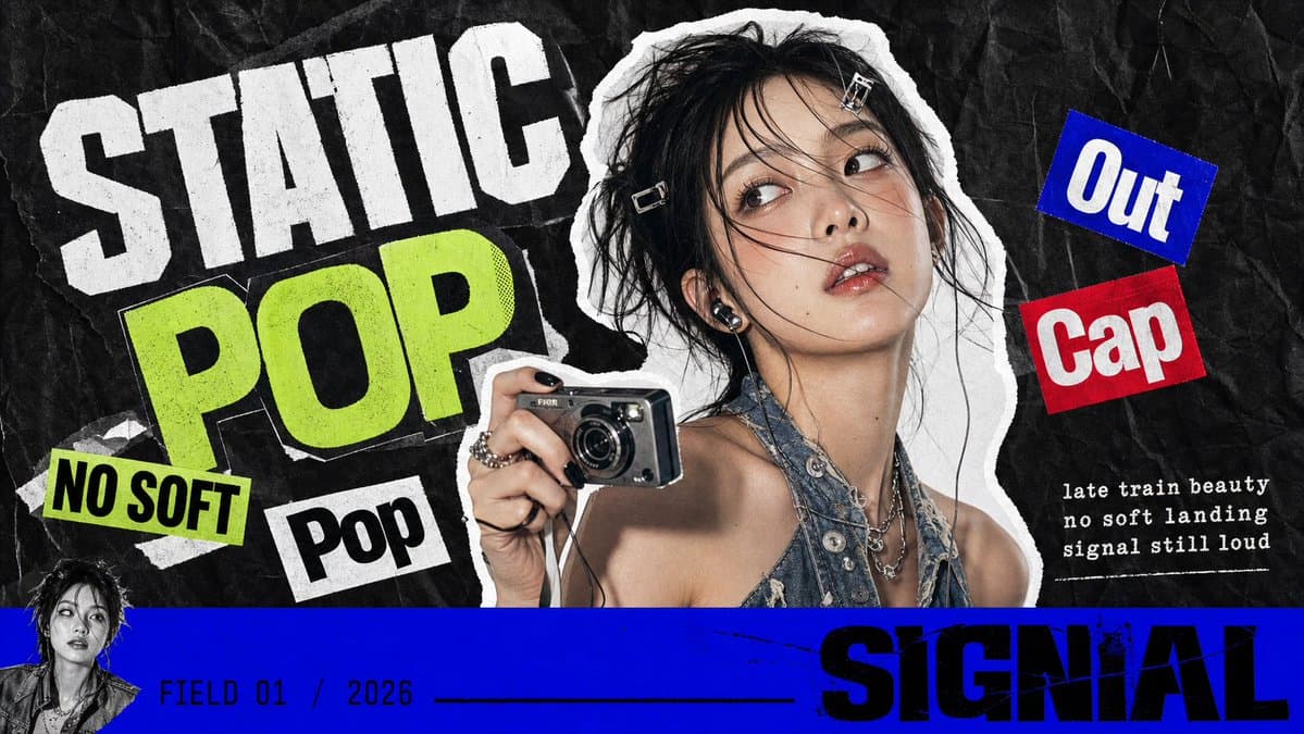 Create a 9:16 K-pop apocalypse ransom zine poster featuring 