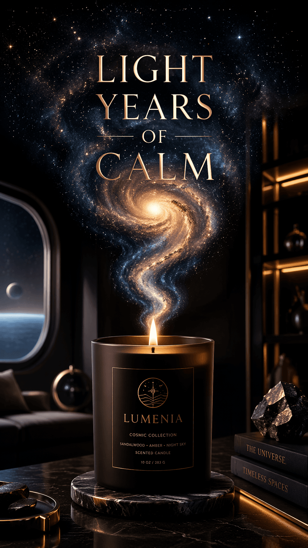 A premium 9:16 candle advertising poster.Main Subject:A prem