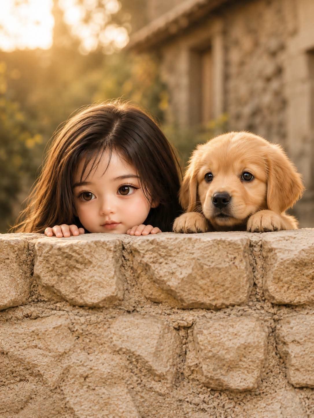 A heartwarming portrait of an adorable young girl with long