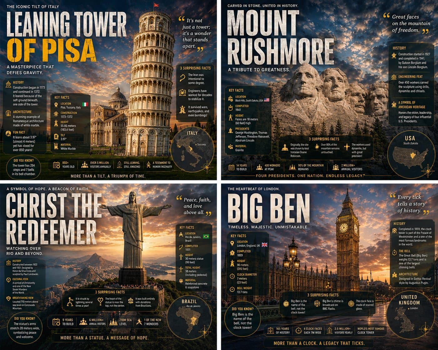 Love how each landmark feels like a premium travel poster in