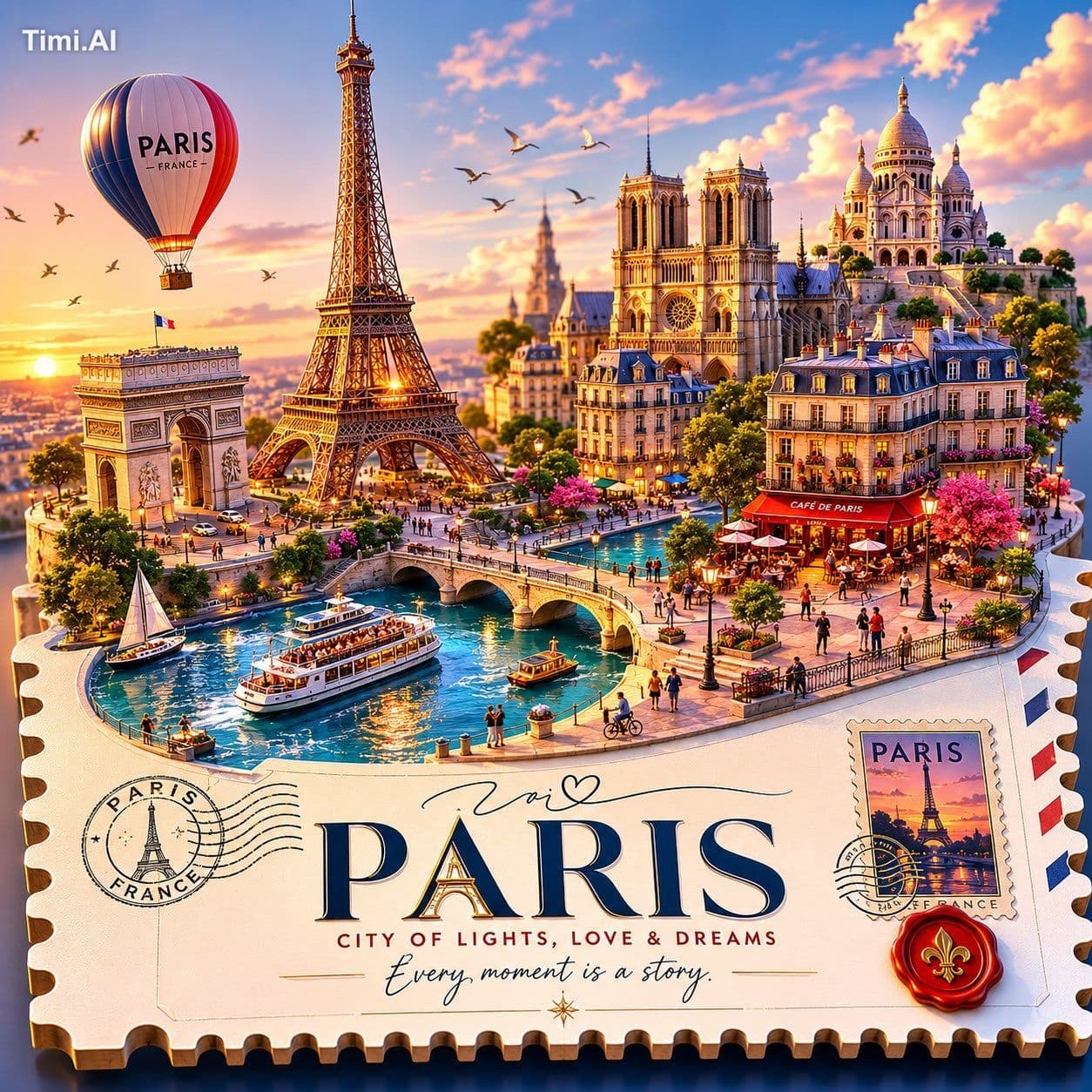 Create a premium stylized 3D isometric travel poster of [LOC