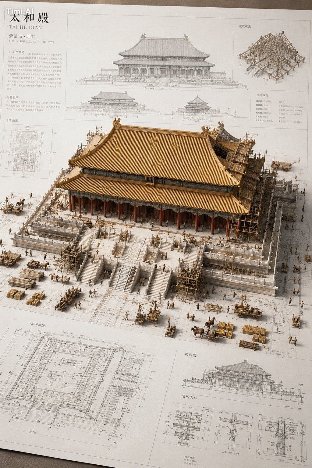 请生成一张竖版 2:3 高清图片，主题为《建筑微缩蓝图》。

建筑名称：[填写具体建筑]

画面是一张现代建筑设计手稿，