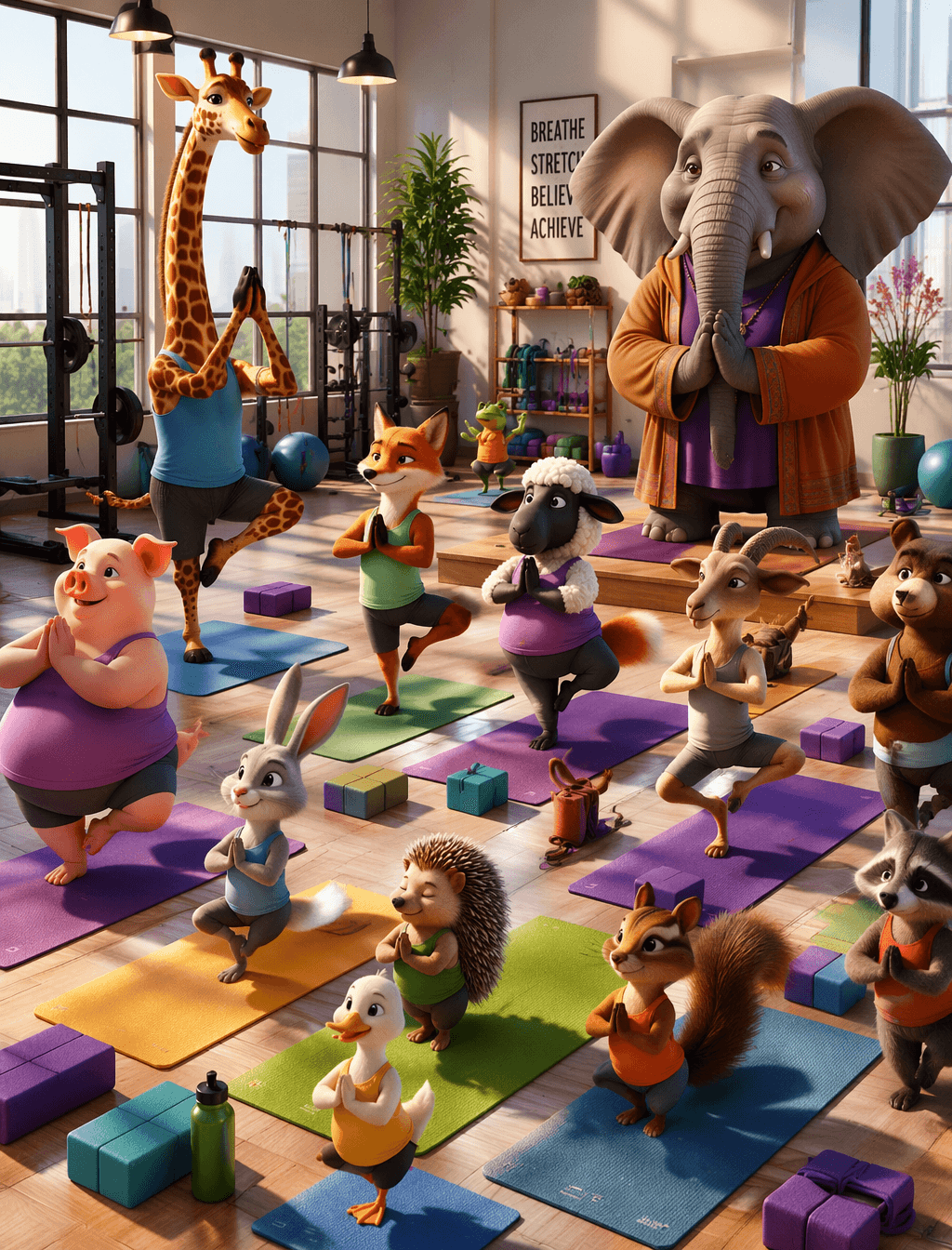 A close-up whimsical, hyper-detailed 3D Pixar animation rend