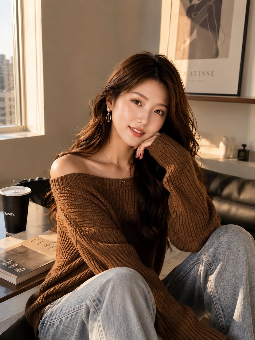 Ultra-realistic lifestyle fashion portrait of a beautiful yo