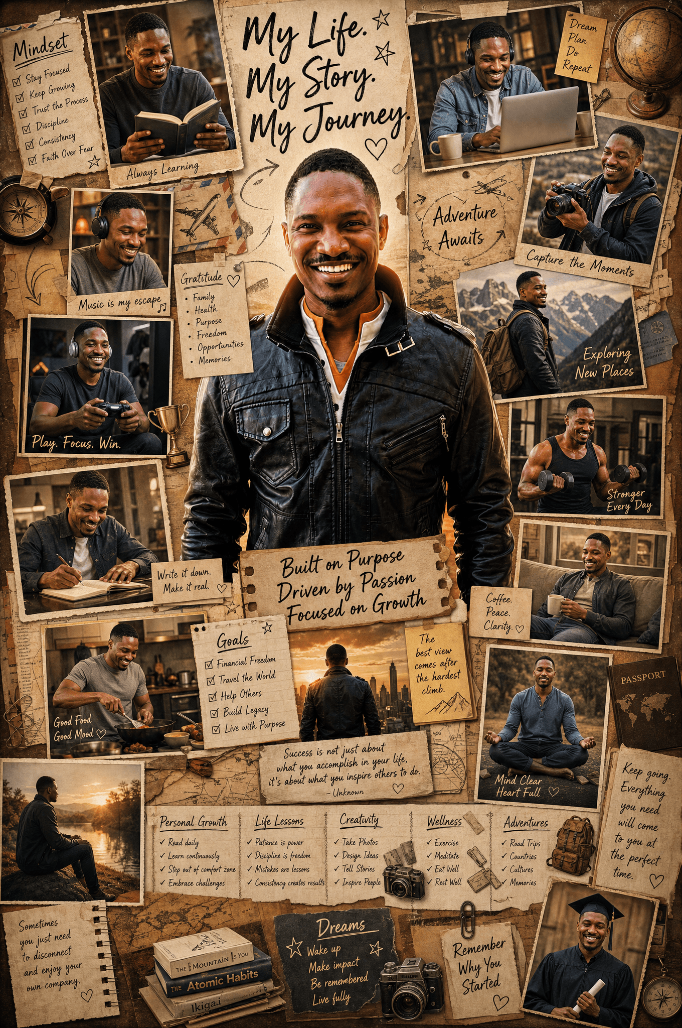 Universal Scrapbook Life-Story Poster Prompt (Works With Any