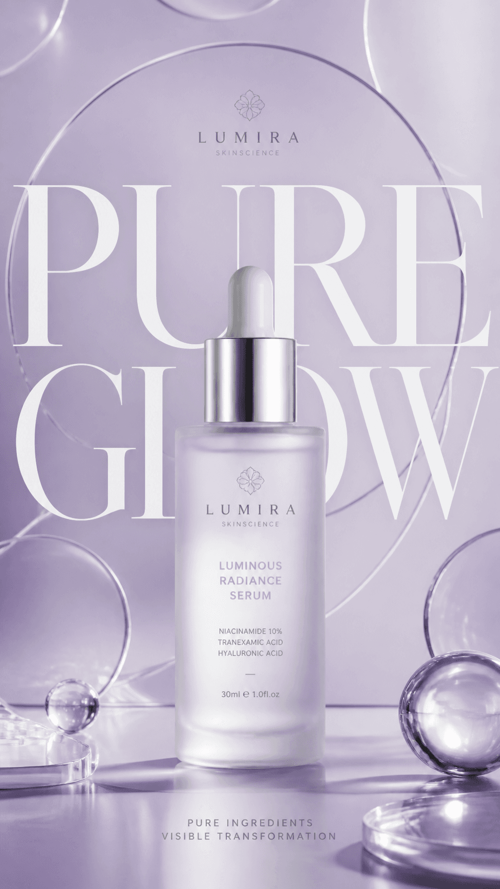 A premium commercial advertising poster for a luxury skincar
