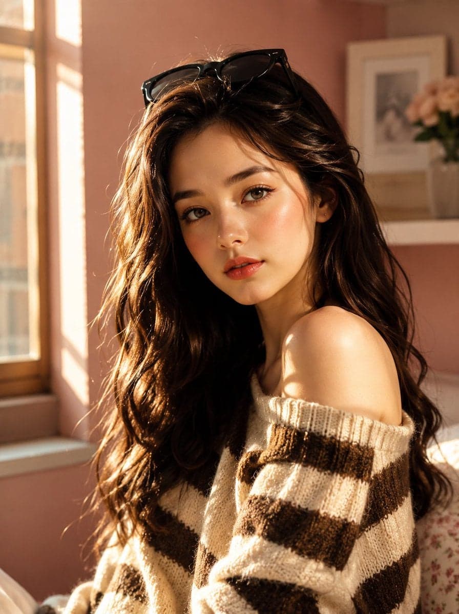 Create an ultra-realistic Korean beauty lifestyle portrait o