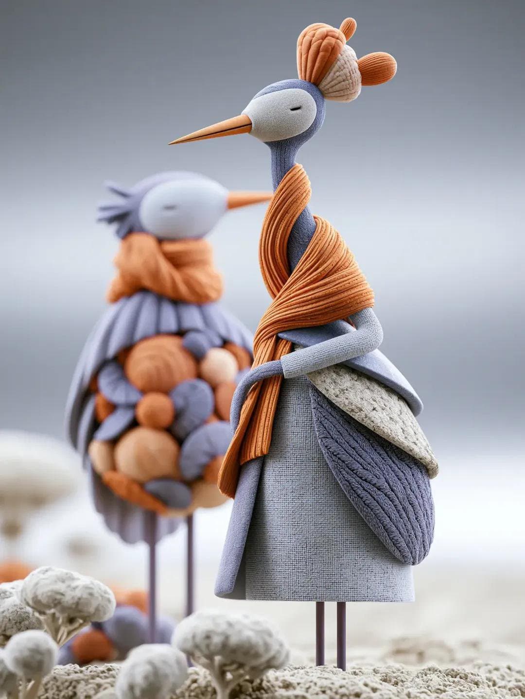 A whimsical handcrafted textile sculpture of [object], creat