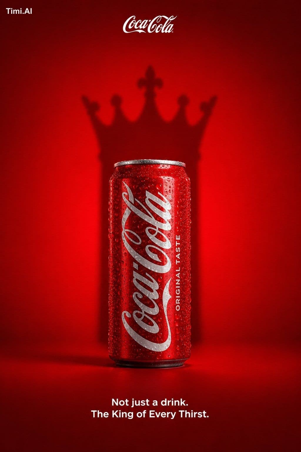 A premium Coca-Cola advertising poster featuring a single ic