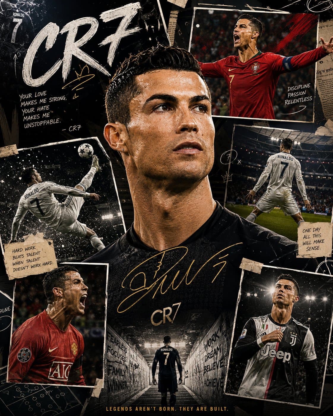 Create an ultra-premium editorial sports collage poster (4:5
