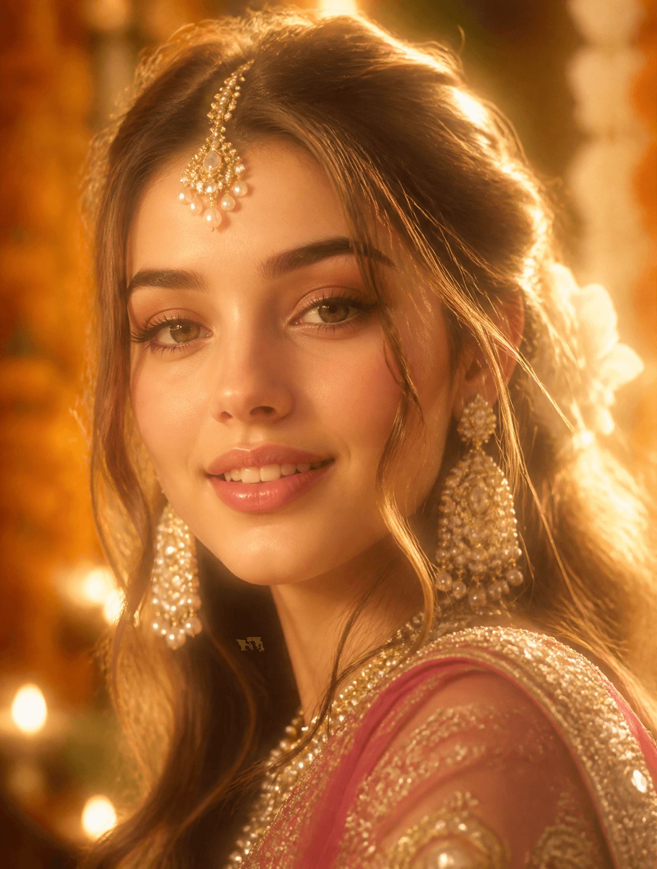 A striking portrait of a woman captured in a soft-focus, eth