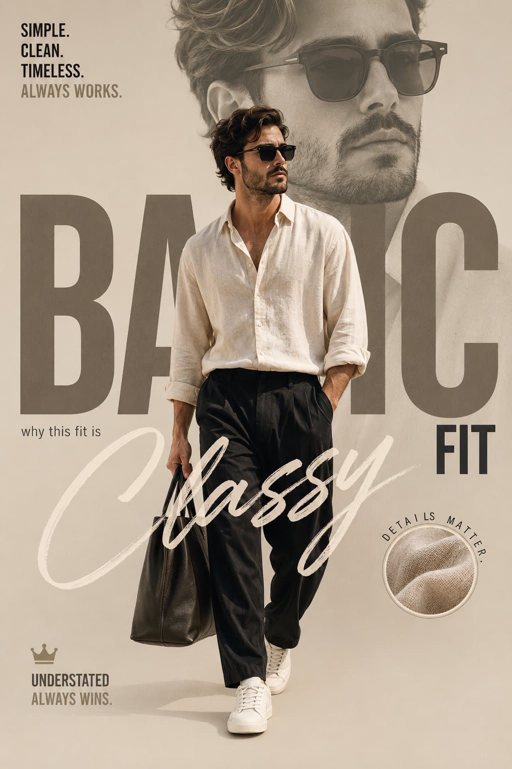 Premium men’s fashion editorial poster, luxury Instagram cam