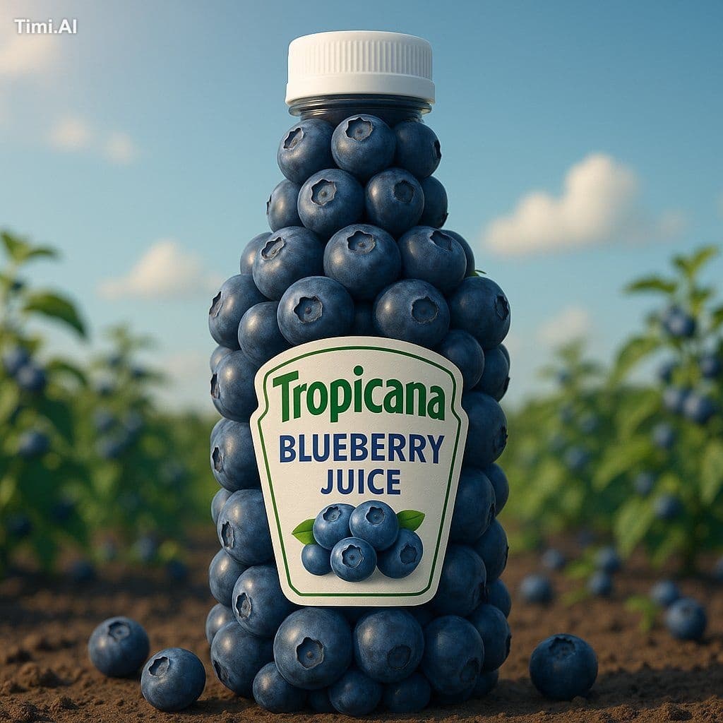 Tropicana blueberry juice AI product photography

Created us