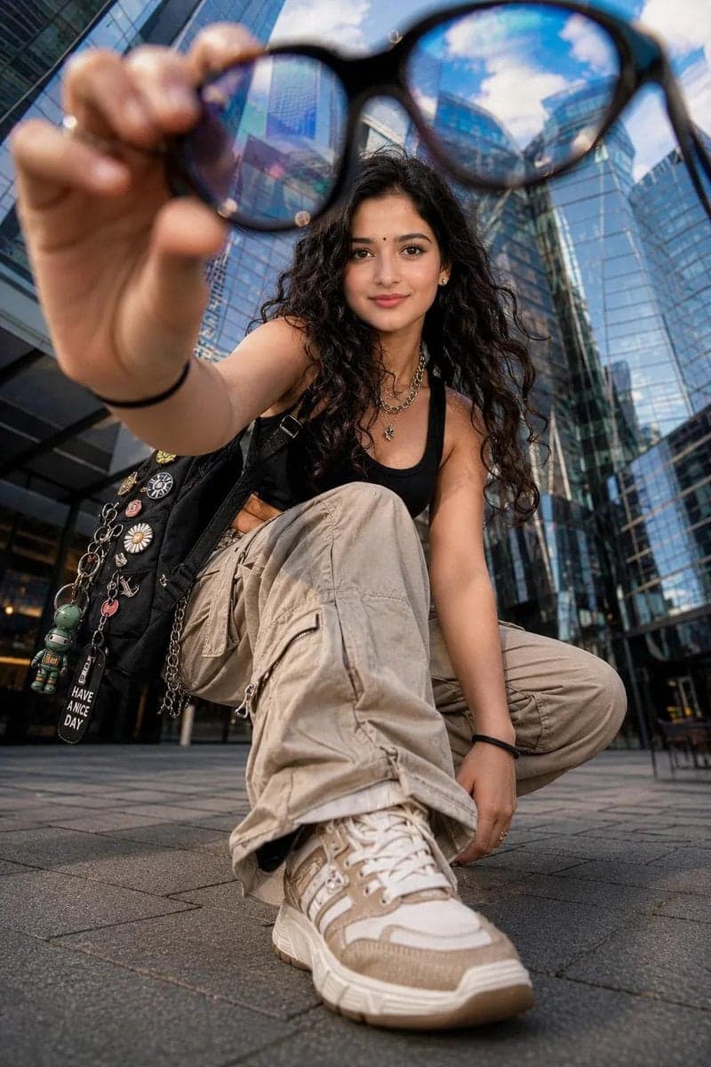 Ultra-realistic street-fashion editorial photograph captured