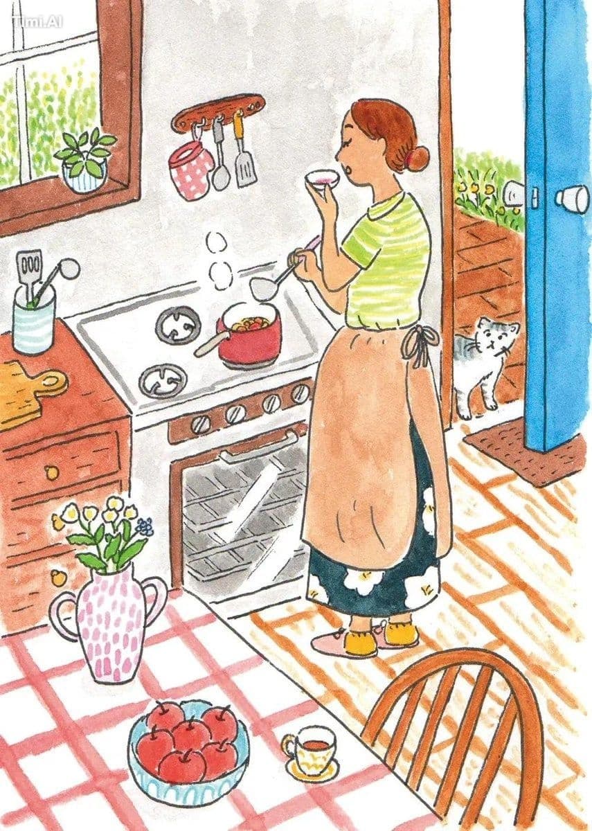 Whimsical hand-drawn watercolor and colored-pencil illustrat